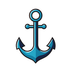 Illustration Vector Graphic Cartoon of a Classic Nautical Anchor