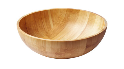 Crafted from bamboo, this exquisite bowl showcases natural elegance ideal for serving salads or snacks during gatherings at home on transparent background