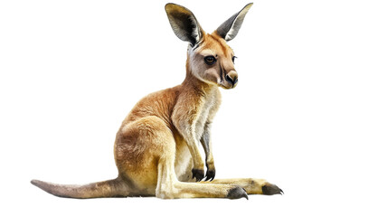 Cute kangaroo relaxing peacefully on a soft surface while displaying its playful nature under bright lighting conditions on transparent background