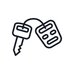 Illustration of car key and remote vector icon illustration for vehicle security and access control system design needs vector