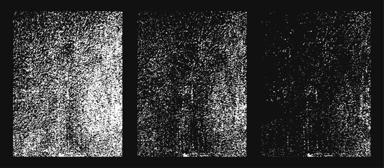 Grunge Overlay Texture Vector Set with Distressed Rough Surface Damaged, Concrete Paint Effect for Poster and T Shirt Design, Spray Ink Splatter Illustration