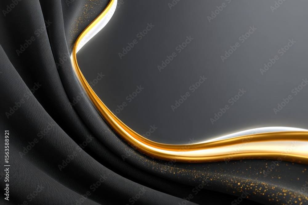 Poster Abstract artistic flowing light streaks on smooth dark background creating a modern dynamic visual effect perfect for technology and innovation themes