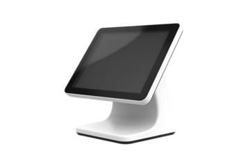 Sleek white POS terminal for retail or restaurant.