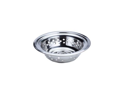 Stainless steel colander bowl kitchen strainer dish drainer, Isolated On Transparent Background, Png Cut Out