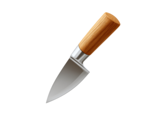 Sharp kitchen knife with wooden handle isolated on black, Isolated On Transparent Background, Png Cut Out