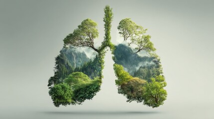 Conceptual lungs design representing nature and environmental conservation