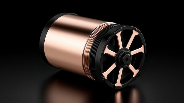 Hydraulic pump with copper tubing integral for fluid flow control in hydraulic systems. Great for illustrating precision in industrial machinery. High performance fluid conveyance device