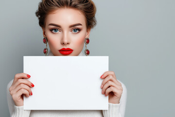 Glamorous Woman with Red Lipstick