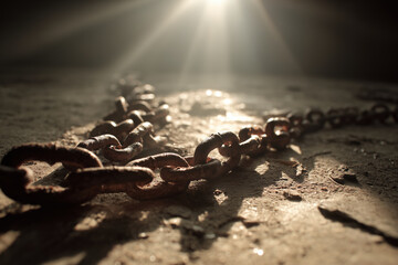 Rusty Chain In Sunlight