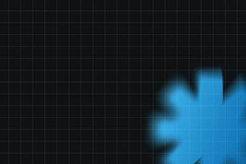 High-resolution digital background featuring a blue neon grid with abstract 3D shapes. Perfect for futuristic designs, tech presentations, sci-fi posters, and web graphics. 