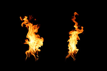 Black background fire, flames with torches and textures with splitting power effect, can grill red,...