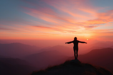 Sunset Silhouette on the Mountain