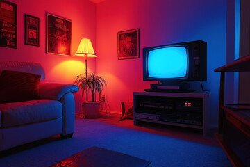 Retro Room With Vintage TV