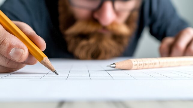 A newspaper editor reviewing layouts making final adjustments before sending the issue to print. Meticulous page arrangement verification for publication distribution.