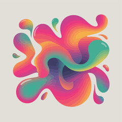 Obraz premium Abstract vector illustration of vibrant colorful fluid shapes with gradient effect on a white background