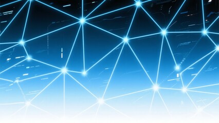 Blue Geometric Network with Interconnected Nodes and Lines