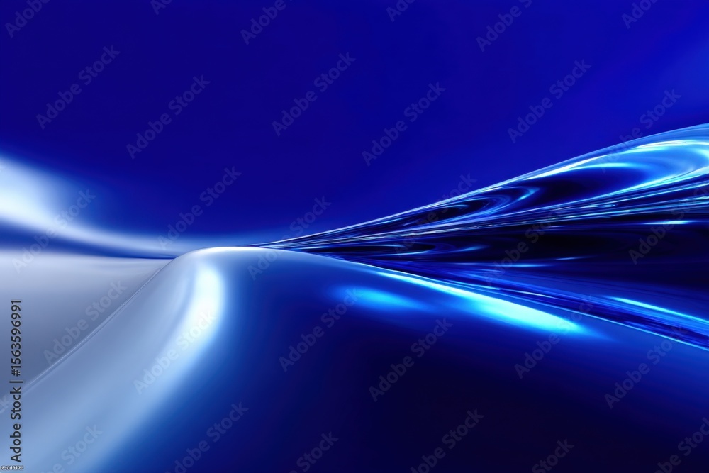 Aufkleber Futuristic Abstract Background with Smooth Blue Light Waves and Dynamic Motion in a Sci-Fi Style for Technology and Digital Concept Design