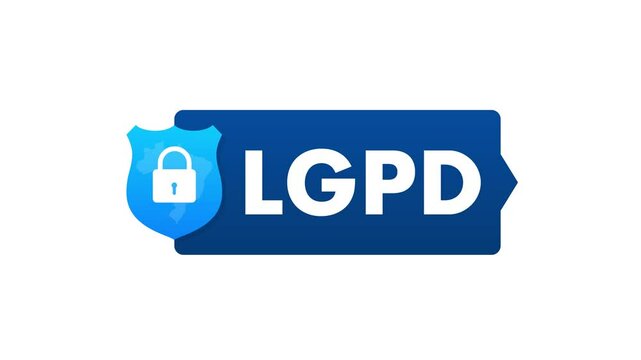 LGPD Security Shield Logo Animation on Changing Backgrounds