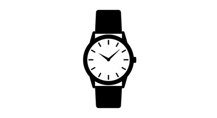 Wristwatch icon in black silhouette style on white background