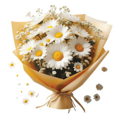 Daisies Flower Bouquet yellow Paper transparent