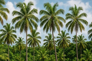 Obraz premium Tropical palm trees under sky