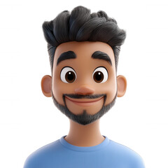 3d icon user cartoon man smiling, perfect for various projects with its transparent background