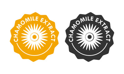 chamomile extract badge design logo template illustration