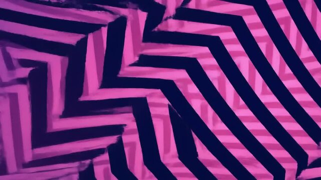 Abstract Animated Background with Pink and Dark Blue Zigzag Lines
