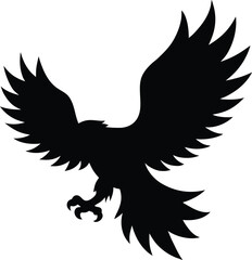 Fototapeta premium Eagle vector illustration in flight with wings spread silhouette flying bird design