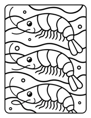 Fototapeta premium Cute Sea Animal Vector Coloring Pages