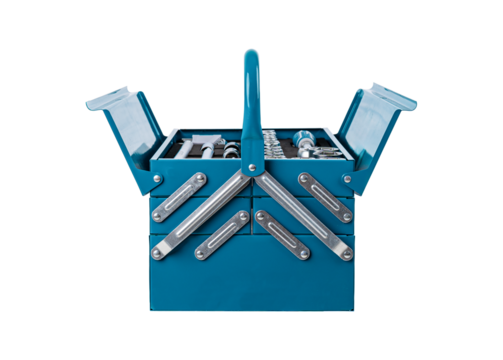 Toolbox isolated on transparent background.
