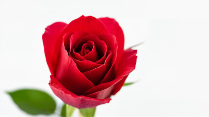 Naklejka premium Single red rose flower isolated on a white background for botanical, romantic, or decorative design uses. For floral identification and visual projects.