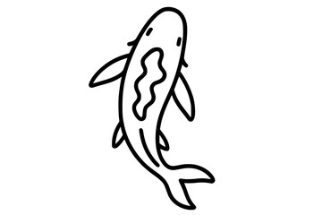 Naklejka premium Vector Illustration of Minimalist Koi Fish Icon