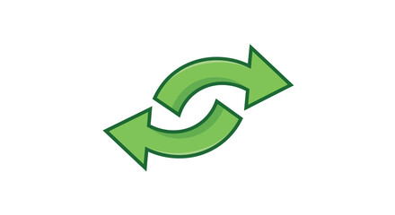 Green refresh arrows vector illustration - icon for synchronization and update in flat design