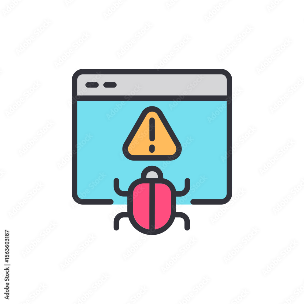 Poster web application vulnerability detected with a bug on browser icon
