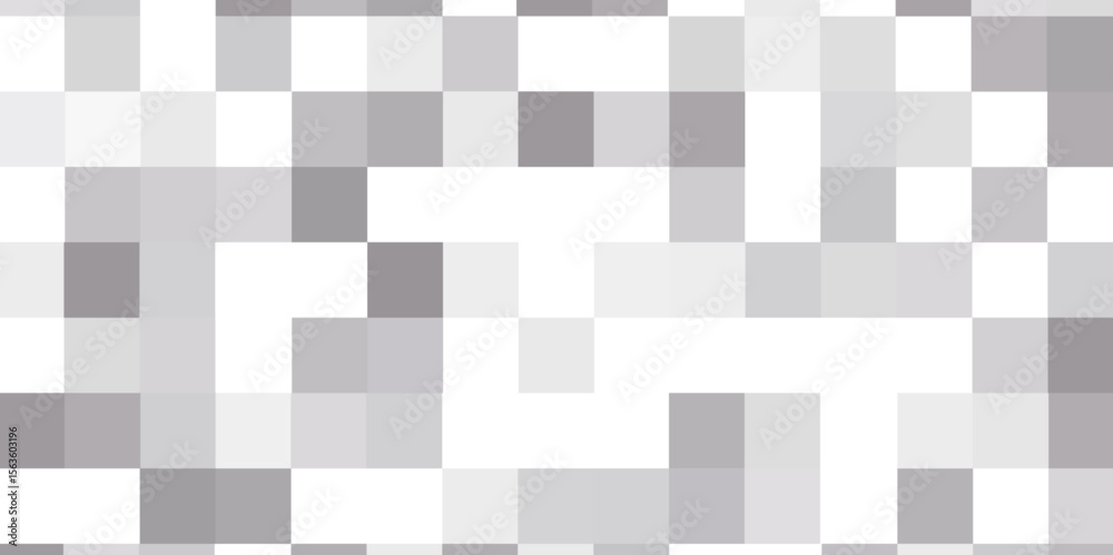 Poster abstract digital background with pixelated grey and white squares creating background. blue colored 