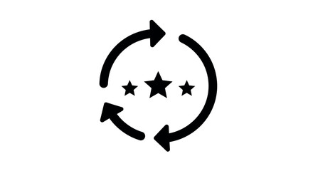 Obraz premium Recycling concept with stars and arrows - vector illustration for sustainability design