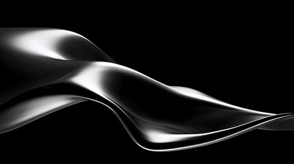 Abstract black and silver flowing fabric