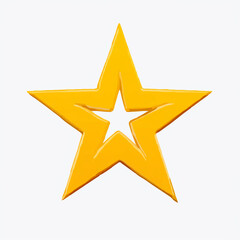 Obraz premium Gold Star Frame Cutout on White