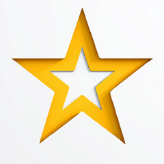 Obraz premium Gold Star Frame Cutout on White