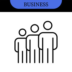Business People Line Editable Icons set. Vector illustration in modern thin line style of business related icons: research, meeting, business communication, male and female avatars, team structure