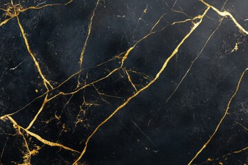 Black Marble with Golden Veins: This luxurious image showcases a sophisticated black marble surface intricately laced with golden veins, creating a striking contrast and elegant aesthetic.