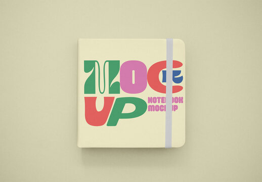 Minimal square Notebook Mockup.You can change the background color.