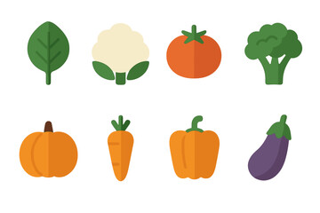 Assorted vegetables displayed in a colorful and simplistic design ready for a fresh meal preparation