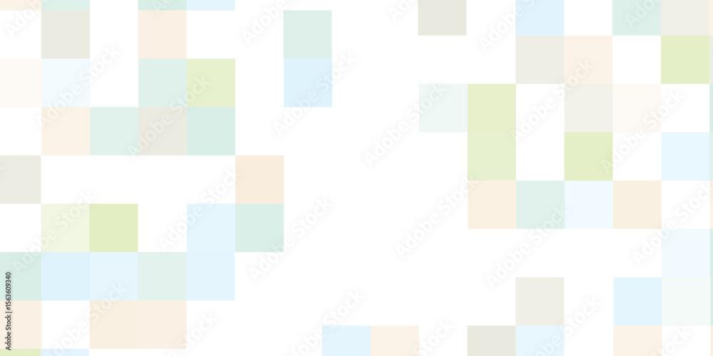 Poster abstract digital background with pixelated multicolor squares creating background. light colored tec
