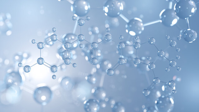 amoxicillin molecular structure 3d, antibiotic structural chemical formula view from a microscope