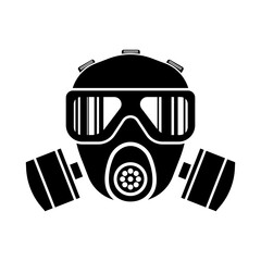 gas mask vector icon illustration with transparent background