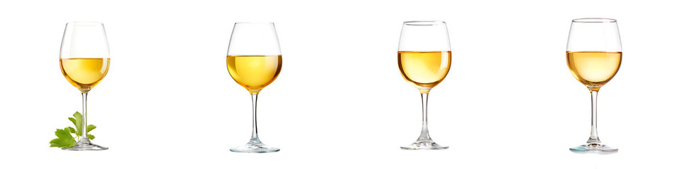 Glasses of White Wine: Still Life Watercolor Set