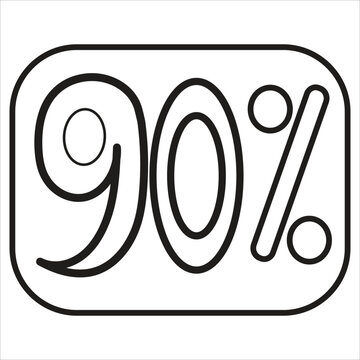 90 Percent Icon vector illustration