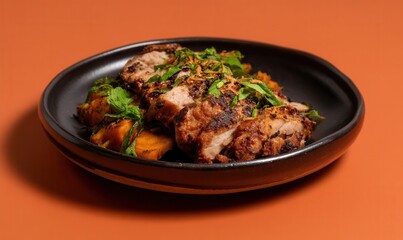 Fototapeta premium Mumu dish with pork and yams